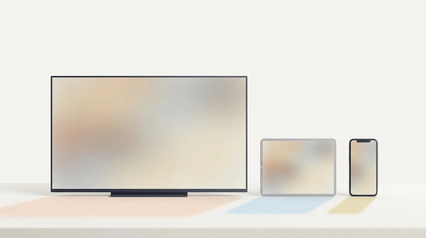 A TV, tablet and phone shown together
